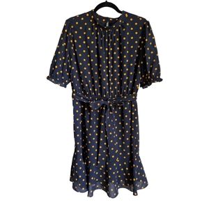 Tommy Hilfiger Navy & Orange Polka-dot Dress